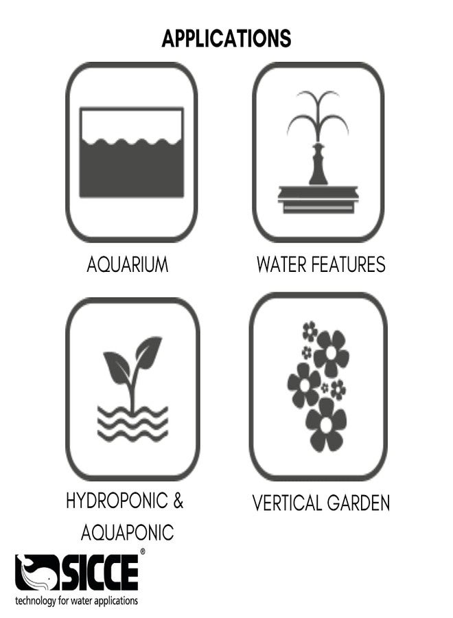 SICCE MICRAPLUS Compact Aquarium Pump, 158 GPH, for submerged use in freshwater and saltwater - Image 4